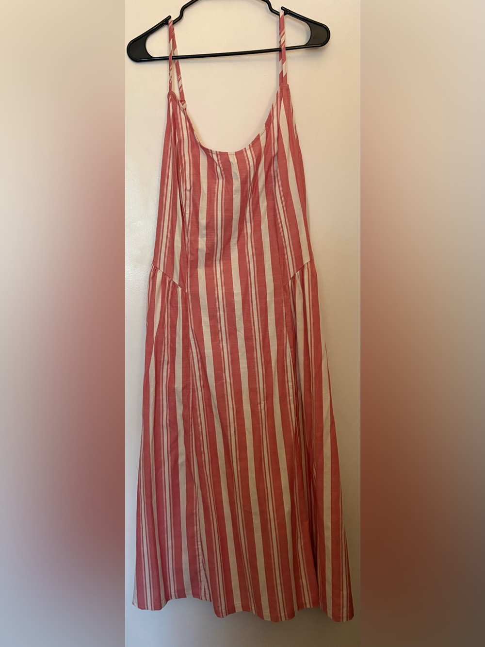 a new day Red and White Striped Midi Sundress
